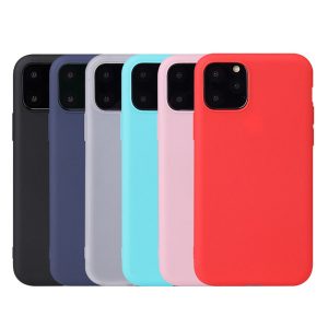 ultra-thin candy color matte frosted soft tpu phone case silicone shockproof cases cover for iphone 11 pro max x xs xr 7 8 6 6s plus