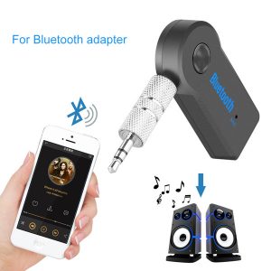 universal 3.5mm bluetooth car kit a2dp wireless aux audio music receiver adapter handswith mic for phone mp3 retail box