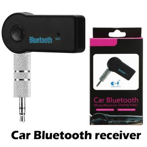 universal 3.5mm bluetooth car kit a2dp wireless fm transmitter aux audio music receiver adapter handswith mic for phone mp3 retail box