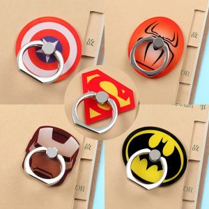 universal 360 degree super hero superman batman finger ring holder phone stand for iphone 7 6s samsung mobile phones with retail box