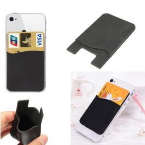 universal 3m glue silicone wallet credit card cash pocket sticker adhesive holder pouch mobile phone gadget for iphone 11 pro max x xs xr 8