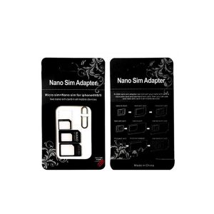 universal 4 in 1 set micro sim card to standard sim card adapter converter set sim card for iphone 6 7 plus for samsung retail link