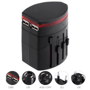 universal all in one travel power plug adapter charger dual usb charging port