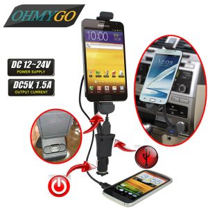 universal car phone holder usb charger cigarette lighter mount stand for samsung galaxy s2 s3 s4 's motorala lenovo lg,zte,tcl,xiaomi