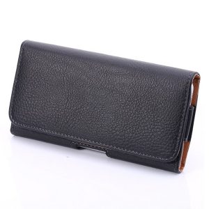 universal horizontal man's pu leather holster cellphone pouch case with belt clip for iphone 6s plus and more other cellphone