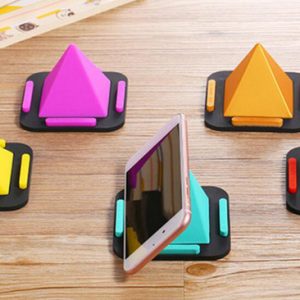 universal mobile phone holder desk mount stand for iphone,samsung,xiaomi smart phone holder non-slip pyramid holder 80pcs