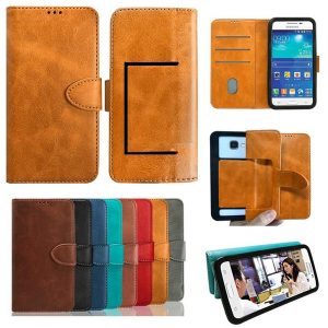 universal pu leather wallet card slots case flip stand cover for 3.5 to 6.0 inch phone cases 6 size