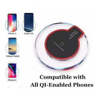 universal qi wireless phone charger fast charging compatibility iphone x 8 plus samsung galaxy s8 and all qi-enabled devices with 50cm cable