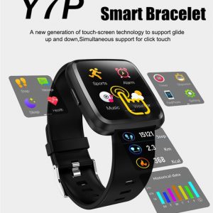 upgrade y7p bluetooth smart bracelet 1.3 inches full touch screen smartwatch heart rate blood pressure fitness vs fitbit versa 2