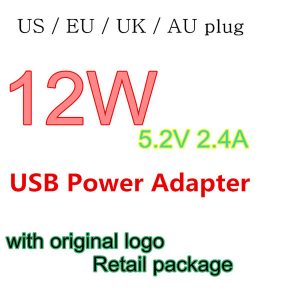 us a1401 plug eu 12w usb power adapter ac home wall charger 5.2v 2.4a tablet travel charger withth retail box