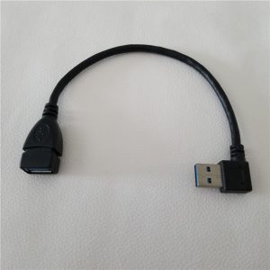 usb 3.0 high speed 90 degree left angle data extension cable for pc phone black 20cm