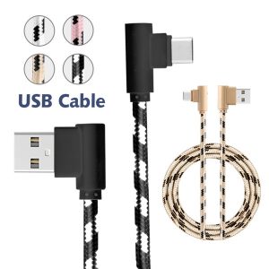 usb c type c usb cable braid 90 degree elbow mirco usb android charging adapter data charger cable for samsung s9 plus huawei p20 lite