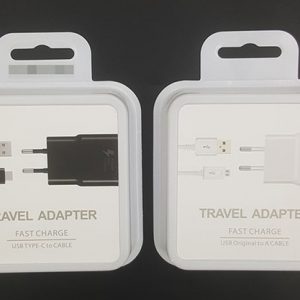 us/eu/uk plug ac power fast travel adapter wall charger + type-c cable with retail packaging for samsung galaxy s8 s8 plus moto z c9 pro