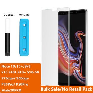 uv light nano liquid glue tempered glass phone screen protector for samsung note10 note 10 plus s10 s10e s8 s9 note 8 9 huawei p30pro