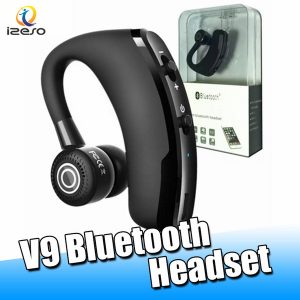 v9 wireless bluetooth headset headphone csr 4.1 business stereo in-ear wireless earphones with mic voice control with retail packaging