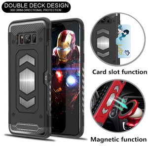 wallet case credit card slot case magnetic car holder shockproof protective cases for iphone xs xr 8 7 plus samsung s9 s8 note9