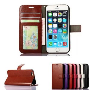 wallet pu leather case cover pouch with card slot p frame for iphone 6 7 6 plus 7plus galaxy s6 s7 edge s8 s8 plus case cover