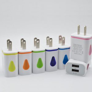 water drop light up led dual usb ports home adapter ac us eu plug wall charger for smartphone 100pcs