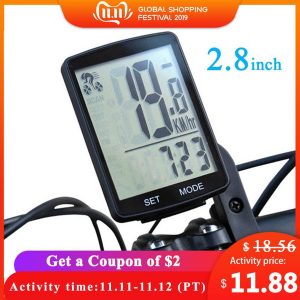 waterproof lcd bike bicycle computer multifunctional wireless bike rainproof speedometer odometer 2.8inch cycling computer