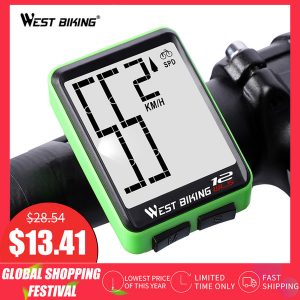 west biking wireless bike computer large digital speedometer odometer rainproof bicycle accessories backlight cycling satch