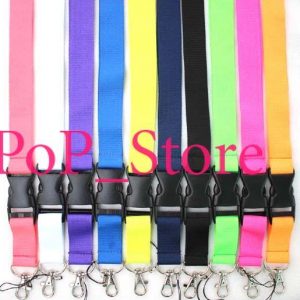 wholesale - colourful solid colours buckle strap style neck lanyard , key chain, for id card/mobile etc ( yellow ) snl- mixed