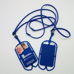 wholesale custom logo printed id card holder lanyard silicone phone case card holder with strap neck string id card neck bags