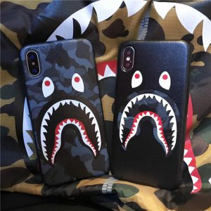 wholesale fashion shark brand phone case for iphone x 7/8p 7/8 6/6sp 6/6s cool shark phone case with environmentally friendly tpu 2 color