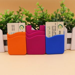 wholesale low price pocket sticky silicone card holder silicone card holder silicone mobile phone case card holder wallet for smartphone