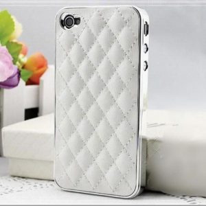 wholesale-luxury pu leather retro elegant soft grid skin case for 4 4s 4g / 5 5s 5g hard back cover phone bag affordable