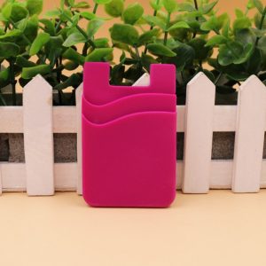 wholesale universal mix color back 3m silicone adhesive stick id credit card holder pocket pouch business gift card holder for smartphone