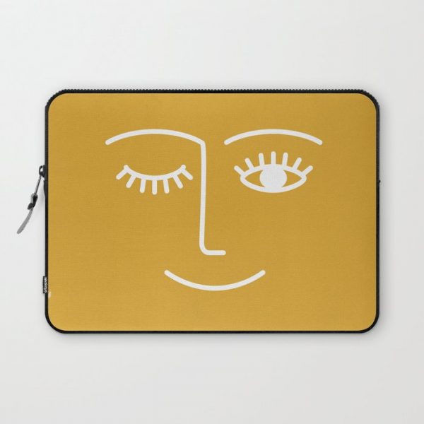 wink / mustard Computer Cover by Summer Sun Home Art - Laptop Sleeve - 13"