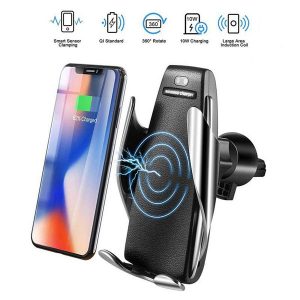 wireless car charger automatic clamping for iphone android air vent phone holder 360 degree rotation 10w fast charging with retail box