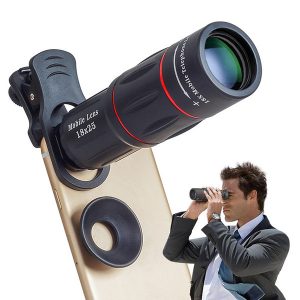 with clip 18x zoom mobile phone telescope lens apl-t18 telep external smartphone camera lens for iphone x samsung galaxy s9 s8 note 8