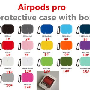 with retail box airpods pro wireless version silicone case with anti lost buckle soft protector cover for 3rd airpods earphone case