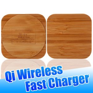 wood qi fast wireless charger pad bamboo qi-enable fast charging pads for iphone 11 pro samsung note 10 charger with retail package izeso