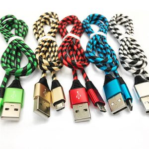 zebra style metal nylon braid micro usb cable alloy data charging cable for samsung huawei smartphone high quality