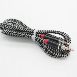 1.5m/5ft 3.5mm gold-plated plug metal braided fabric male to male aux audio cable cord by dhl 200+