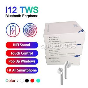 100pcs i12 tws touch 5.0 wireless bluetooth headphones earbuds with pop up window twins mini earbuds for aphone ios android dhl free