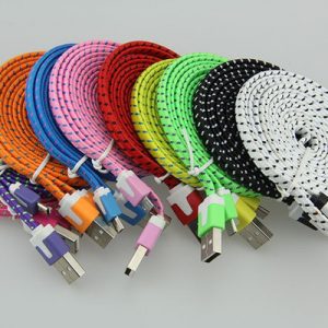 100pcs/lot 1m 3ft 2m 6ft 3m 10ft flat braided nylon cable fabric woven sync data charging charger cable cord 100pcs/lot