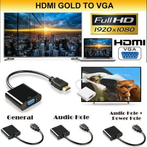 1080p hdmi male to vga female video cable cord converter audio adapter for pc monitor digital cables