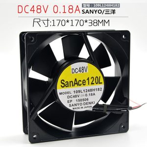 109l1248h182 original sanyo sanace120l 48v 0.18a server aluminum frame fan