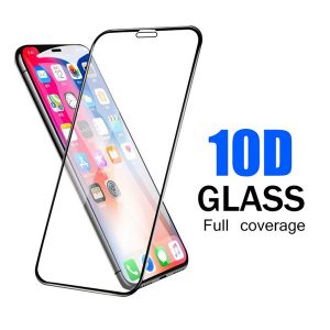 10d curved tempered glass screen protector full cover on the for iphone 11 pro xr xs max x 8 7 6s plus adhesive glue protective film hd