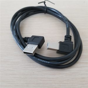 10pcs/lot usb printer data cable double elbow usb left angle printer right angle extension cable black 1m