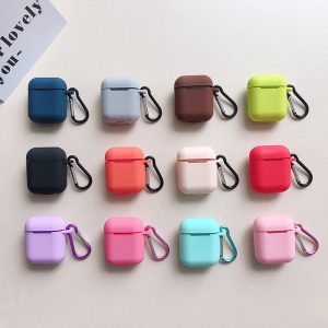 12 color for airpods case with ring slicone protective shelter for apple air pods wireless earbuds cover