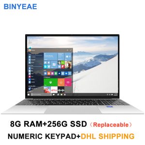 15.6 inch 8g ram 256g ssd hard disk lapwith numeric keypad notebook computer intel j3160 quad core win10 os ips ultrabook