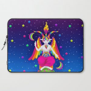 1997 Neon Rainbow Baphomet Computer Cover by creepygirlclub - Laptop Sleeve - 15"