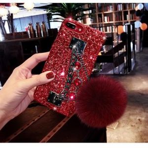 19ss luxury phone case designer for iphonex 7plus/8plus 7/8 6p 6/6s designer phone case with fashion rhinestone bracelet hairball 3 color