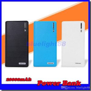 20000mah power bank 2 usb port charger external backup battery with retail box for iphone ipad samsung mobile phone