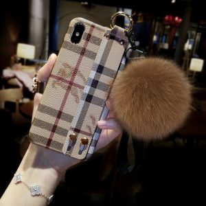 2019 new arrival cellphone case for iphonexsmax xr xs 7plus/8plus 7/8 6s/6sp6/6s fashion case b letters with wristband hairball wholesale