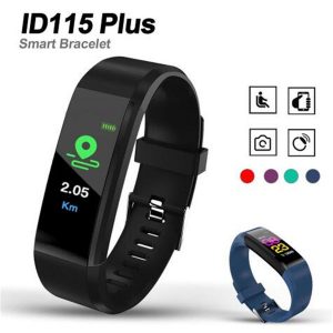 2020 fitbit lcd screen id 115 plus smart bracelet fitness tracker pedometer watch band heart rate blood pressure monitor smart wristband